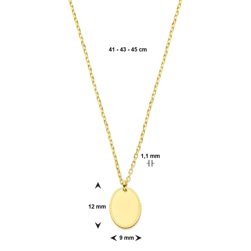 vDam 14k Geelgouden Graveer Collier 4030763