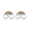 vDam Silver Rhodium Plated Rainbow Stud Earrings 1336207