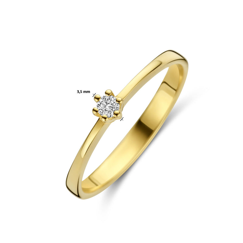 vDam 14k Geelgouden Ring met Diamant 4031786