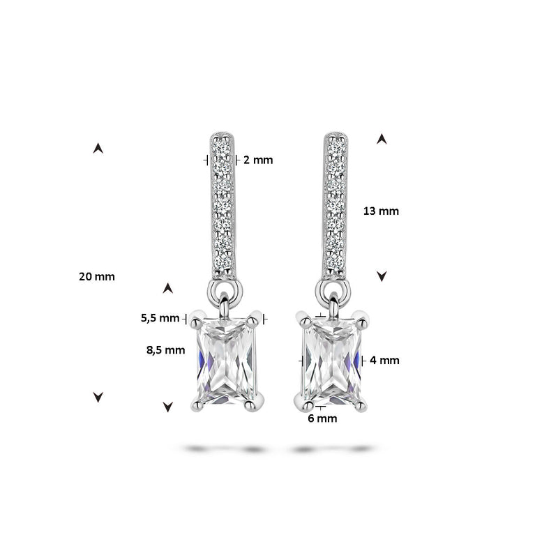 vDam Zilveren Gerhodineerde Oorhangers met Zirkonia 1336797