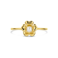 vDam 14k Geelgouden Bloem Ring met Parel 4032168