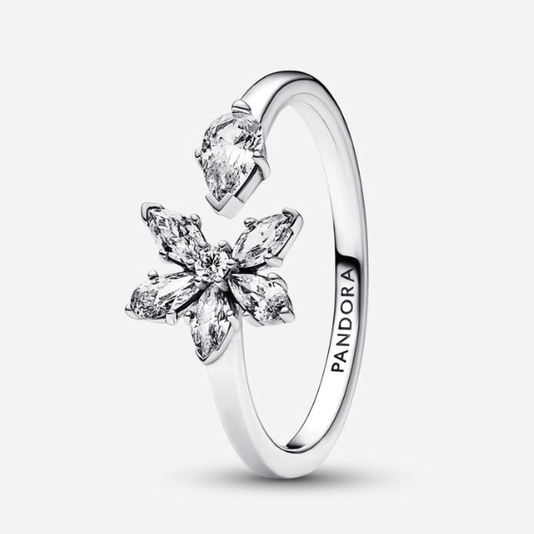 Sparkling Herbarium Cluster Open Ring