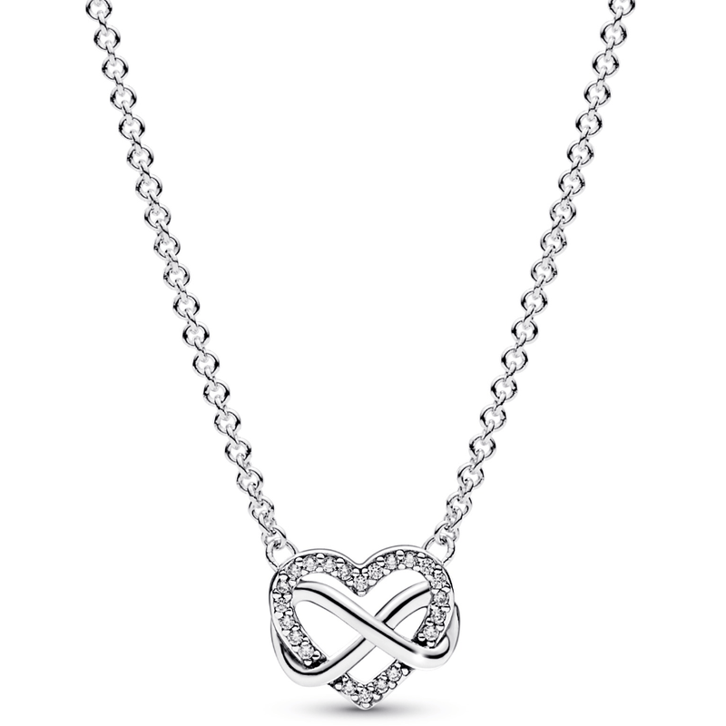 Sparkling Infinity Heart Collier Necklace