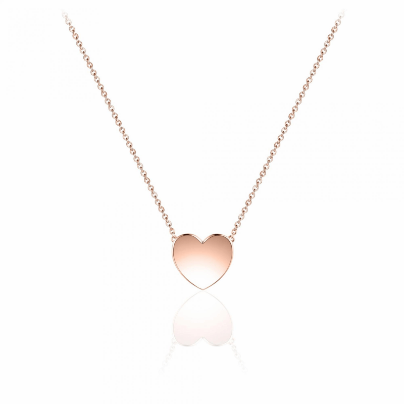 Zilver rose verguld collier hart | N1030R