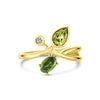 vDam 14k Geelgouden Ring met Groene Toermalijn, Peridot en Diamant 4031413