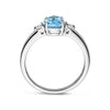 vDam Zilveren Gerhodineerde Ring met Zirkonia en Blauwe Topaas 1337798