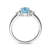 vDam Zilveren Gerhodineerde Ring met Zirkonia en Blauwe Topaas 1337798