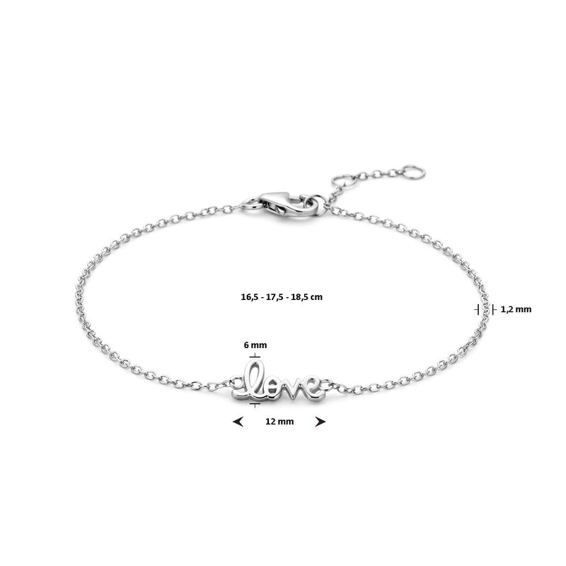 vDam Zilveren Gerhodineerde Love Armband 1339320