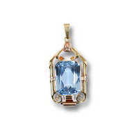 vDam Vintage Gold Pendant with Blue Topaz 001