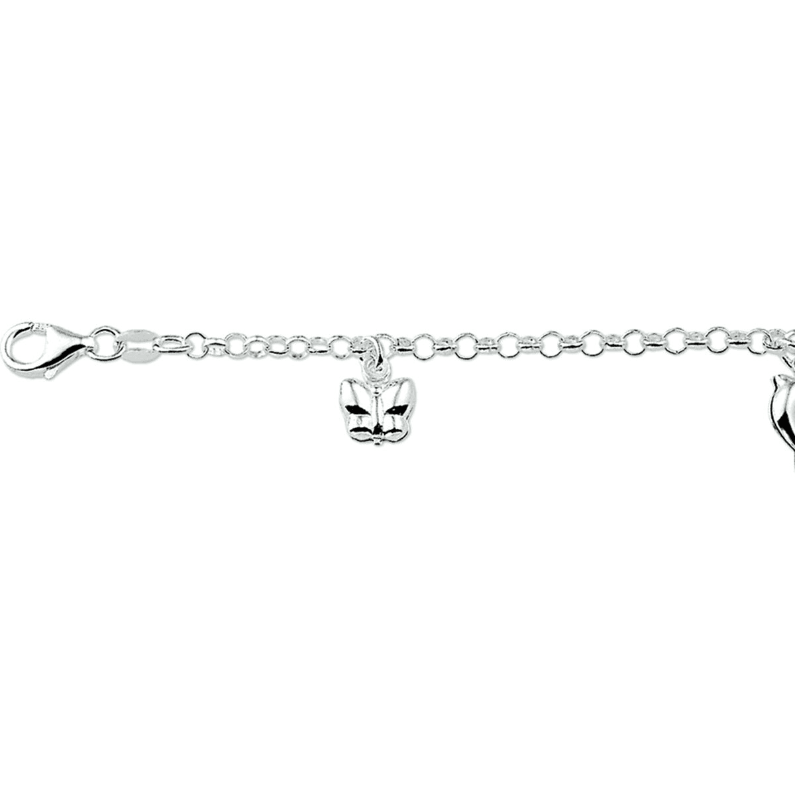 Zilveren armband met drie bedels 1007752